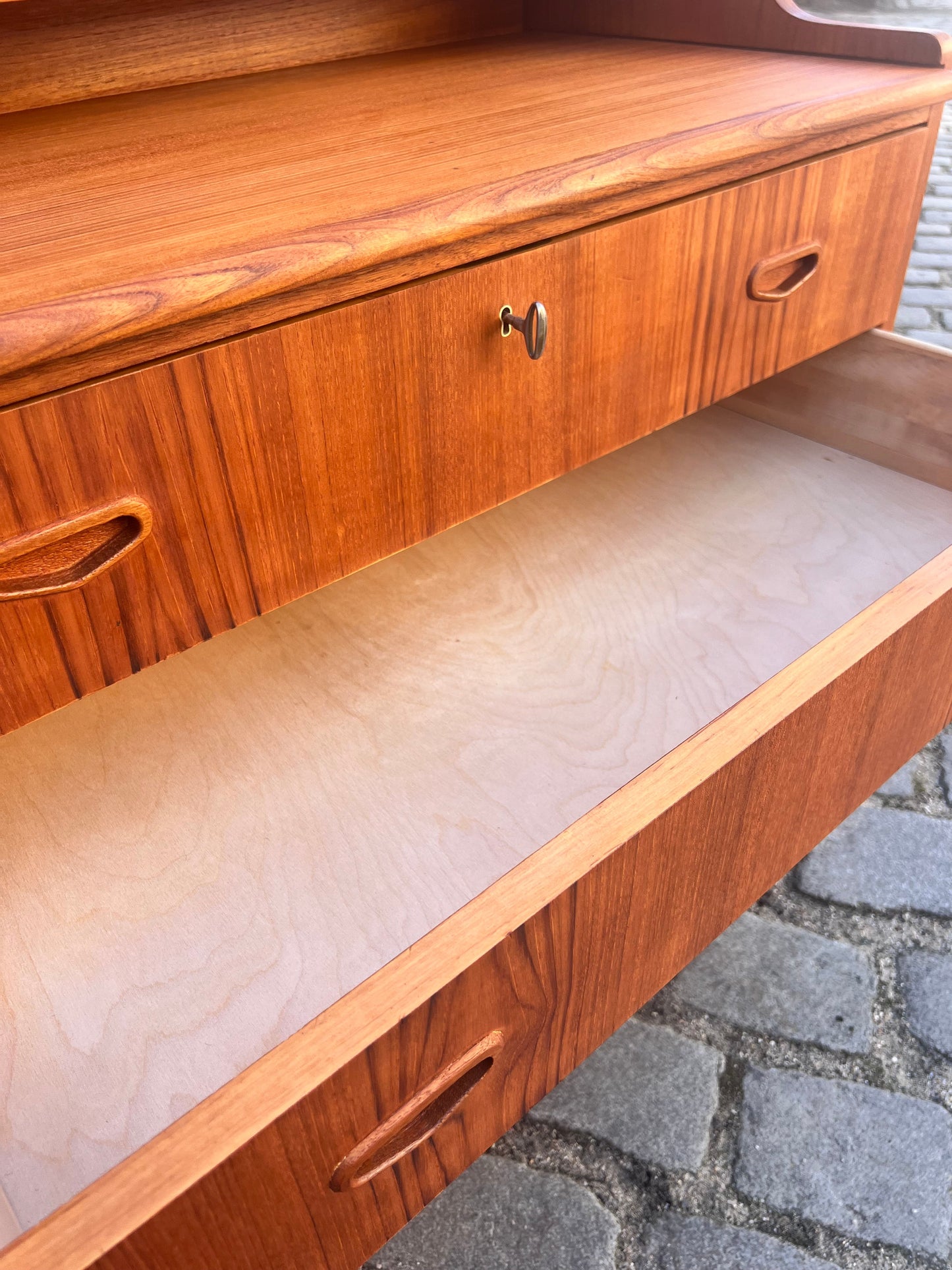 Vintage Sekretär Teak aus Dänemark mit Schloss