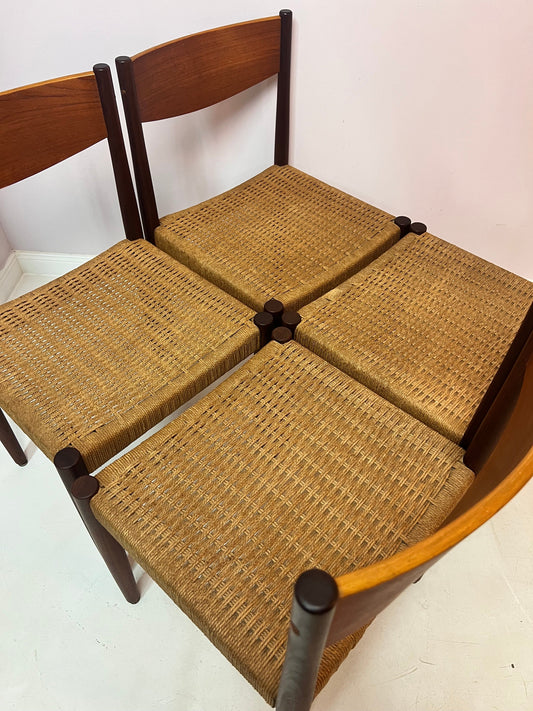 Vintage Teak Chair by Poul Volther for Frem Rojle Set of 4