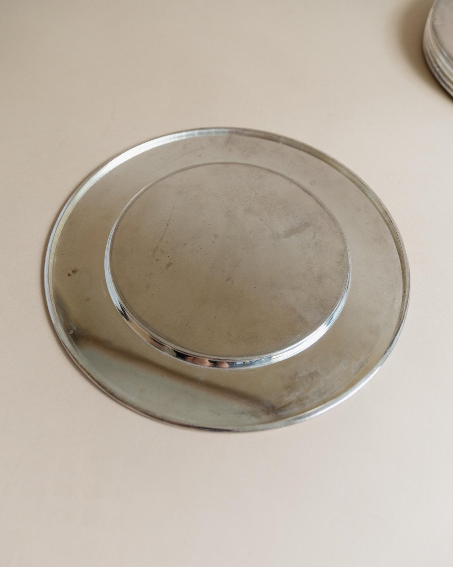 Set von 6 Vintage Unterteller Silber-Plattiert Italien 1970er