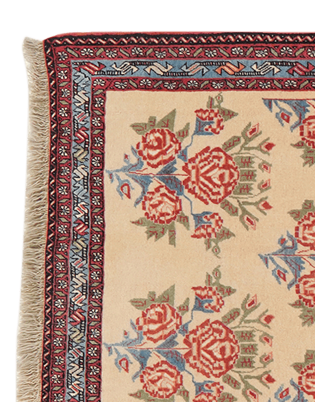 Vintage carpet Afshar 274x87cm colorful natural motifs