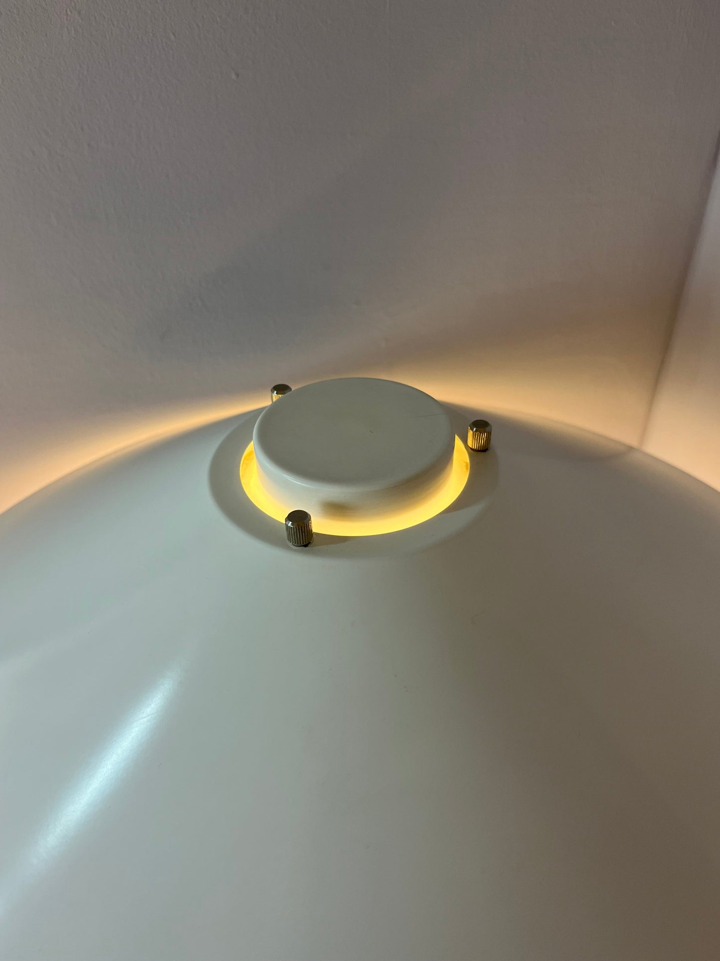 Vintage Tischlampe Trapez von Christian Hvidt für Nordisk Solar weiß orange