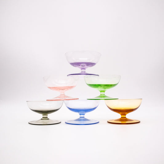 Vintage Likörschale Set von 6 bunt