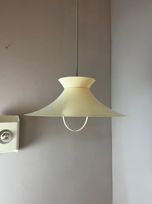 Vintage Hängelampe weiß aus Dänemark