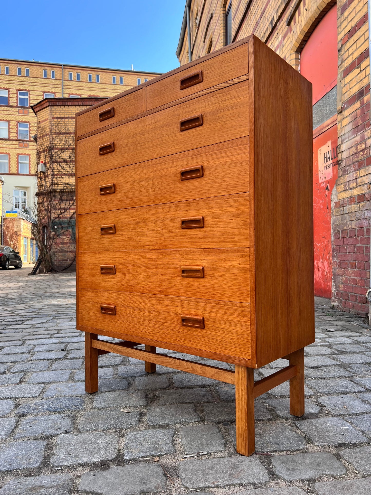 Vintage Tallboy Kommode von Holger Jensen für FDB Møbler mit Doppelgriffen