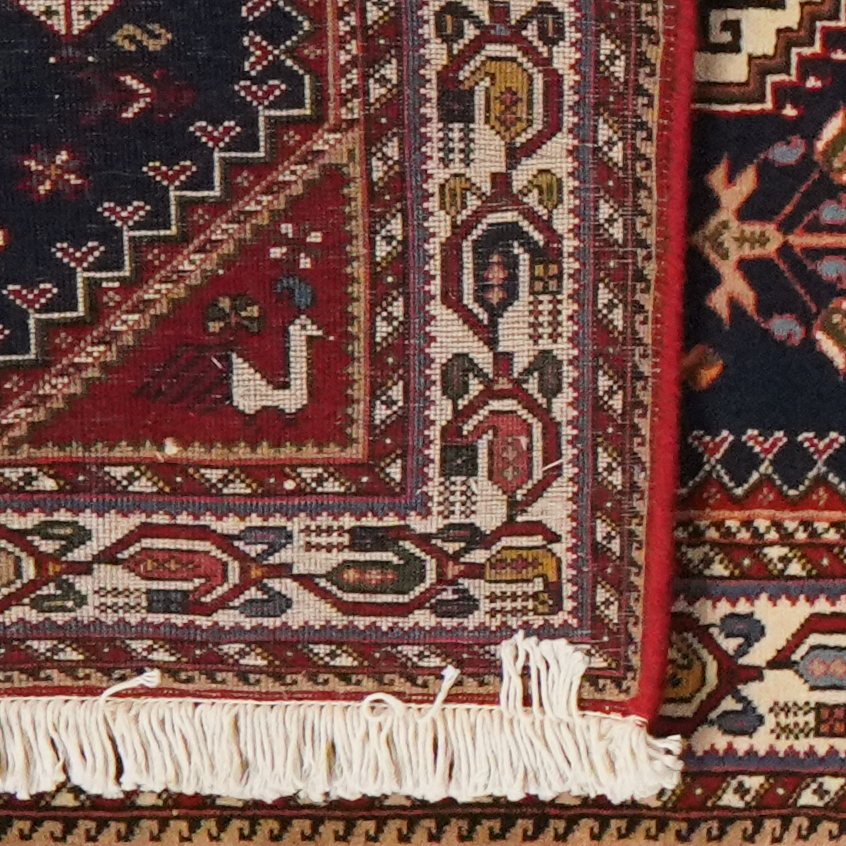 Vintage carpet Nasrabad 305x81cm colorful nature motif