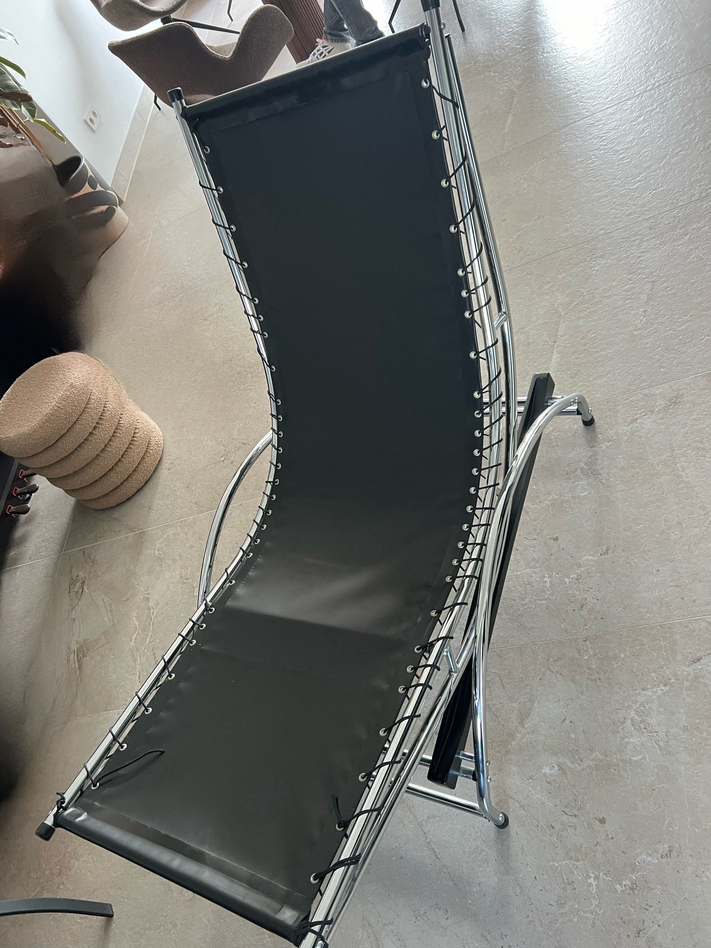 Fauteuil à bascule Bauhaus vintage de Lennart Ahlberg pour Swecco noir années 1980