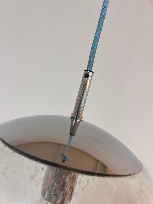 Vintage Pendelleuchte Glaskugel von Hustadt Leuchten