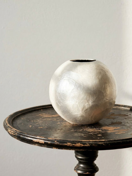 Vintage Vase aus Capizmuschel von Maisons du Monde beige