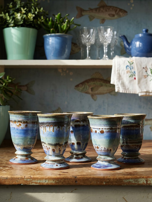 Vintage Mazagran Set von 5, glasiert, Frankreich