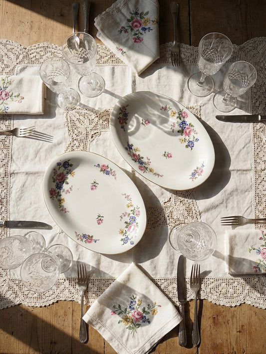 Vintage Schale Set von 2 von Bernardaud für B&C Italia floral