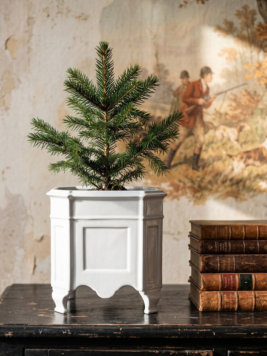 Vintage Übertopf aus Limoges-Porzellan auf Füßen, Rococo-Stil