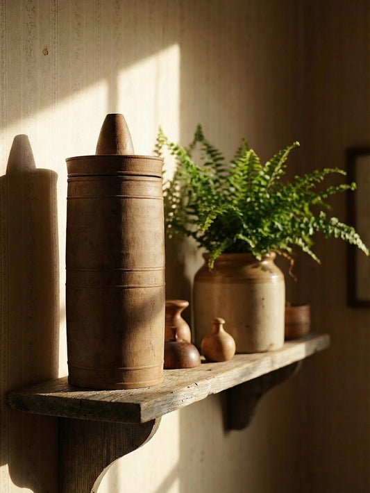 Vintage Holzetui Braun Servieraccessoire