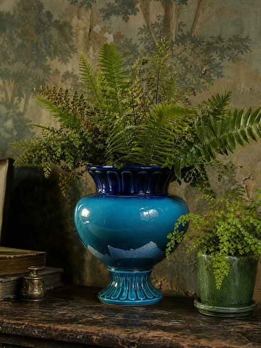 Vintage Vase D. Dinis für D.Dinis türkis und kobaltblau