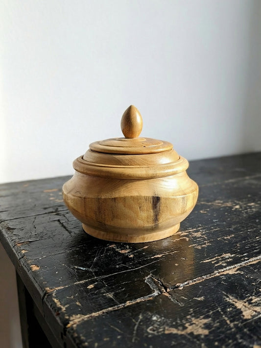 Vintage Servieraccessoire Holzbox Holz hellbraun schwarz beige