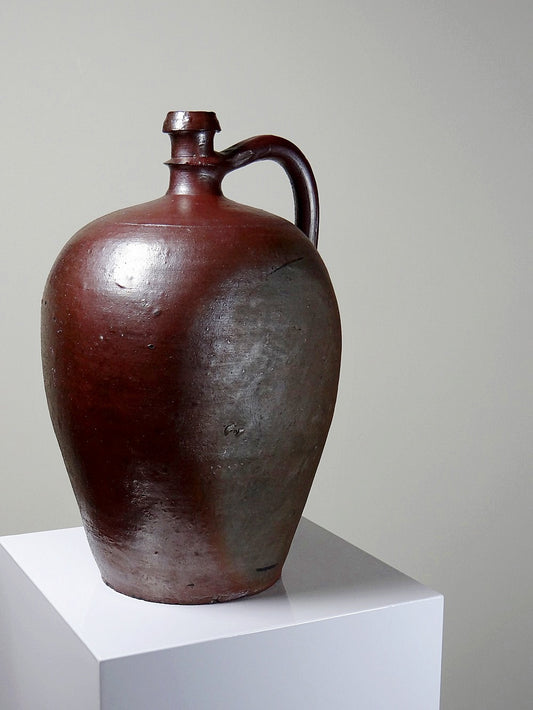 Vintage Dekoration Jarre aus Normandie Steinzeug bordeaux Emaille, glänzend, 1920-30er