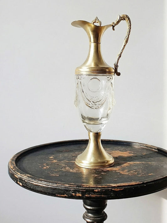 Vintage Karaffe von Ferri-80 für Italien Glas und Messing