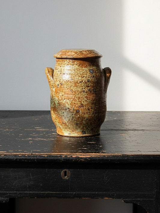 Vintage Gewürzdose Baudat Stil aus Steinzeug emailliert Vintage Glasur