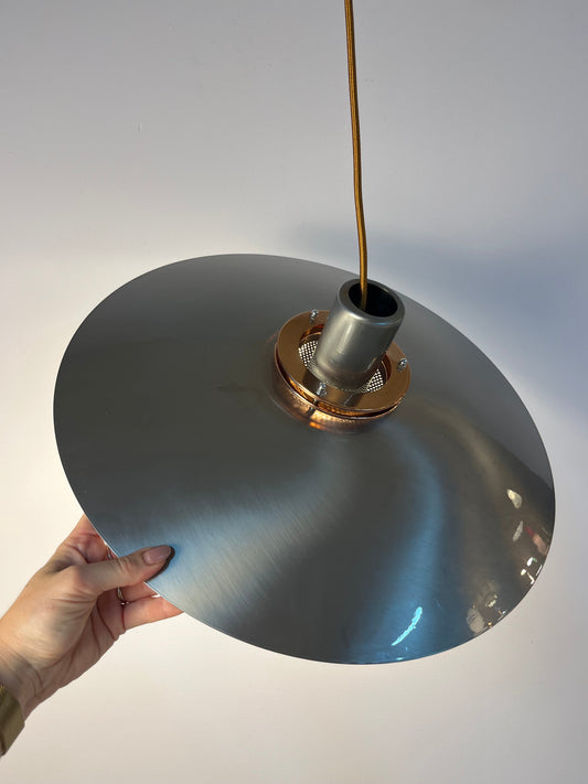 Vintage Hängelampe "Leto" von Top Lamper, silber-kupfer