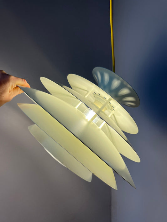 Vintage Lamellenlampe Modell 80113 von Formlight weiß gelb