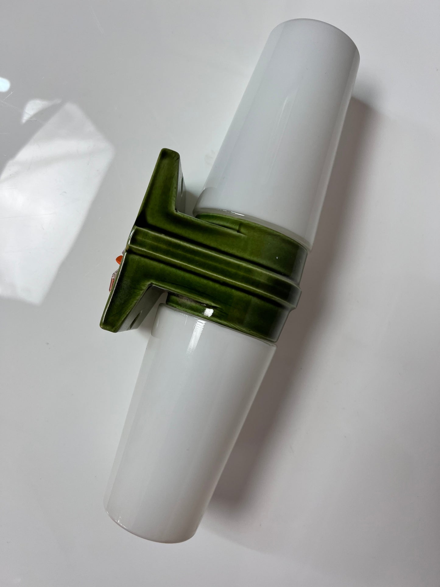 Vintage Doppelleuchte Modell 6065 grün von Sigvard Bernadotte für Ifö