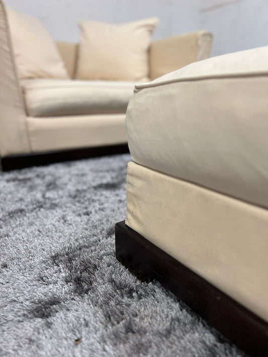 Fauteuil vintage Ecume avec ottoman par Christian Liaigre