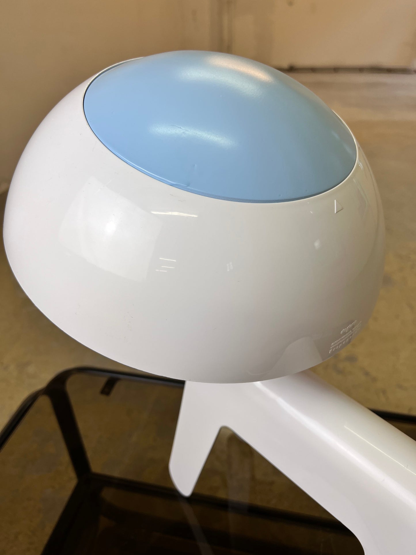 Vintage Lampe Doglamp von Propaganda für Propaganda hellblau, weiß