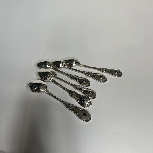 Vintage teaspoons sterling silver with onyx by Tiffany+Co set of 6