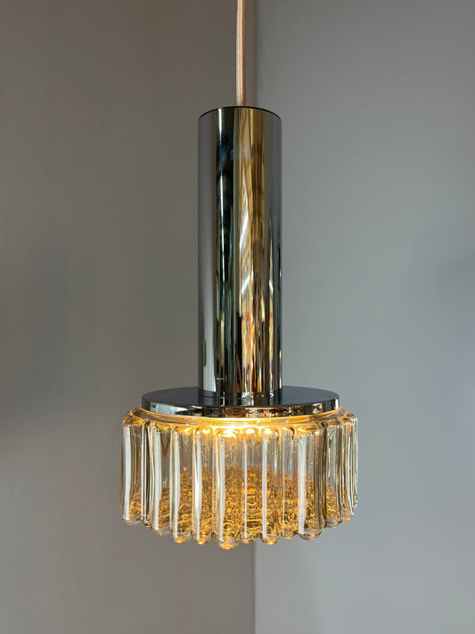 Pendelleuchte Modell P105 Rauchglas Chrom von STAFF