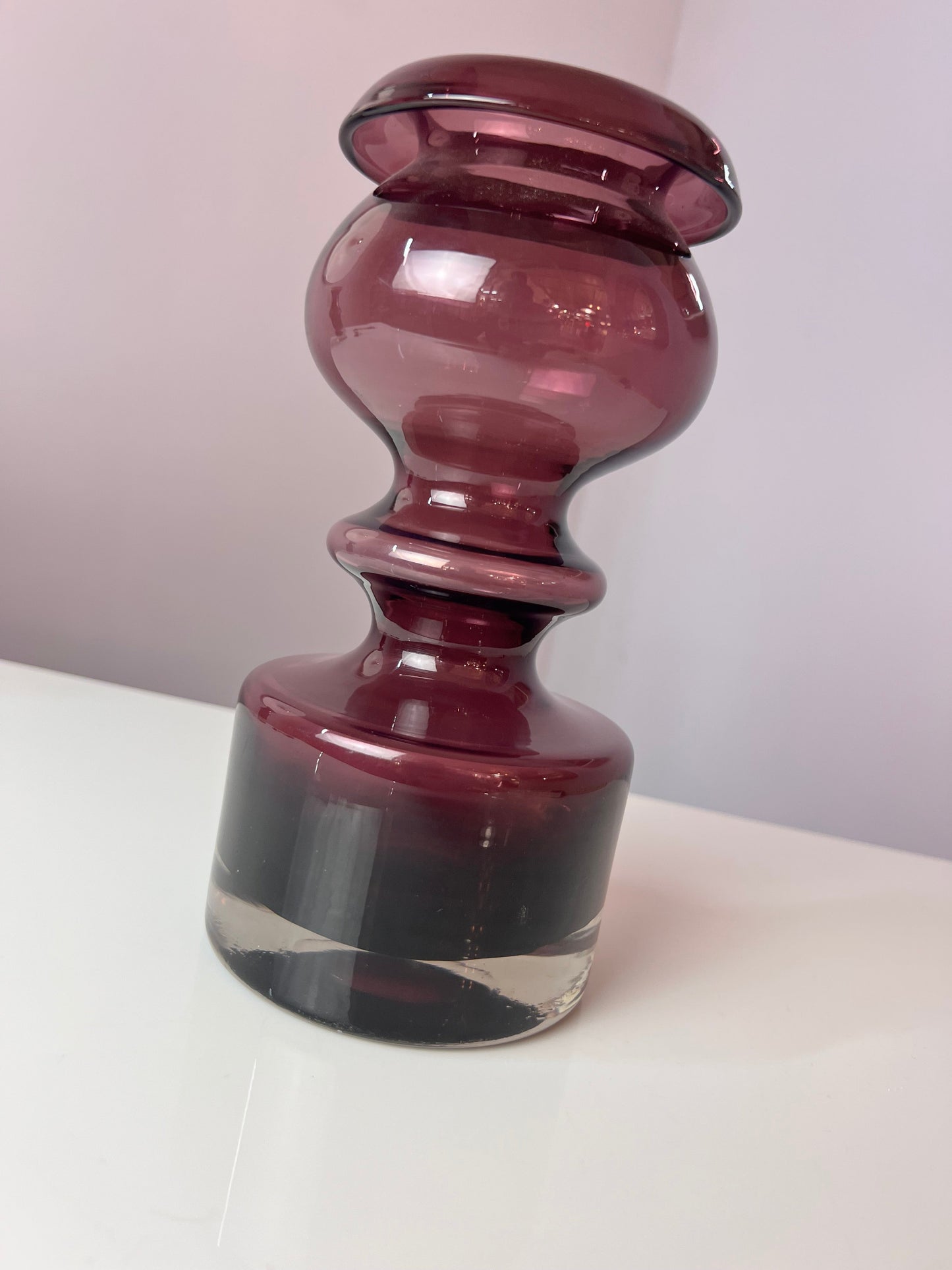 Vintage Vase Pompadour weinrot von Nanny Still für Riihimäen Lasi