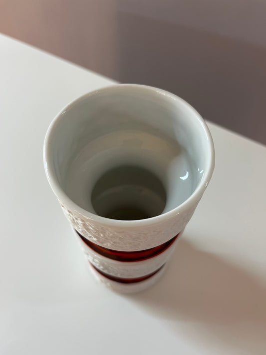 Vintage Vase 635/2 rot schwarz von Royal Porzellan Bavaria KPM