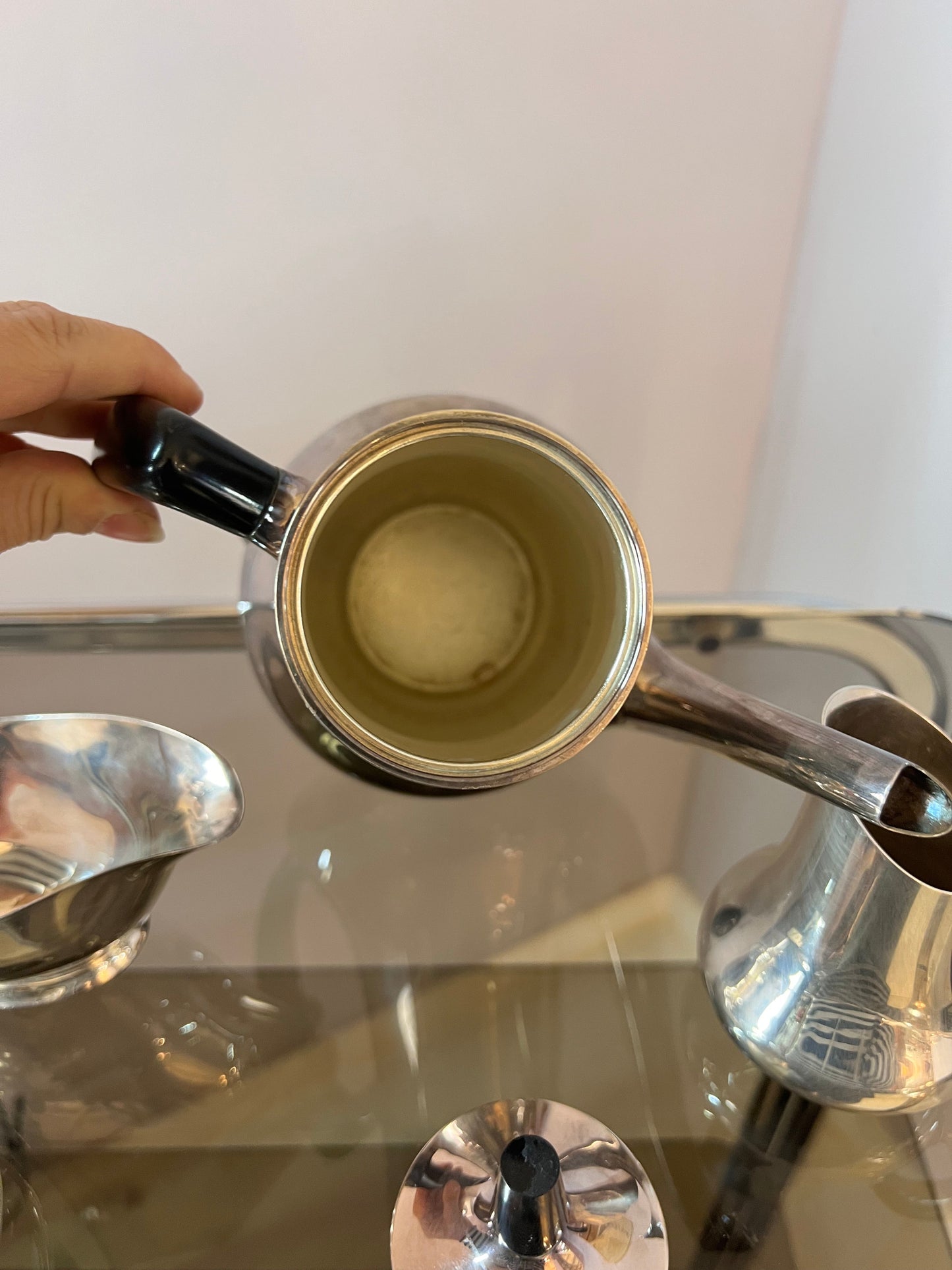 Vintage Kanne Zuckerdose Milchkännchen Sauciere EPNS versilbert von Hans Bunde für COHR Denmark Set