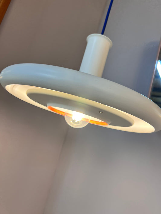 Hanging lamp “Optima” white by Hans Due for Fog & Mørup