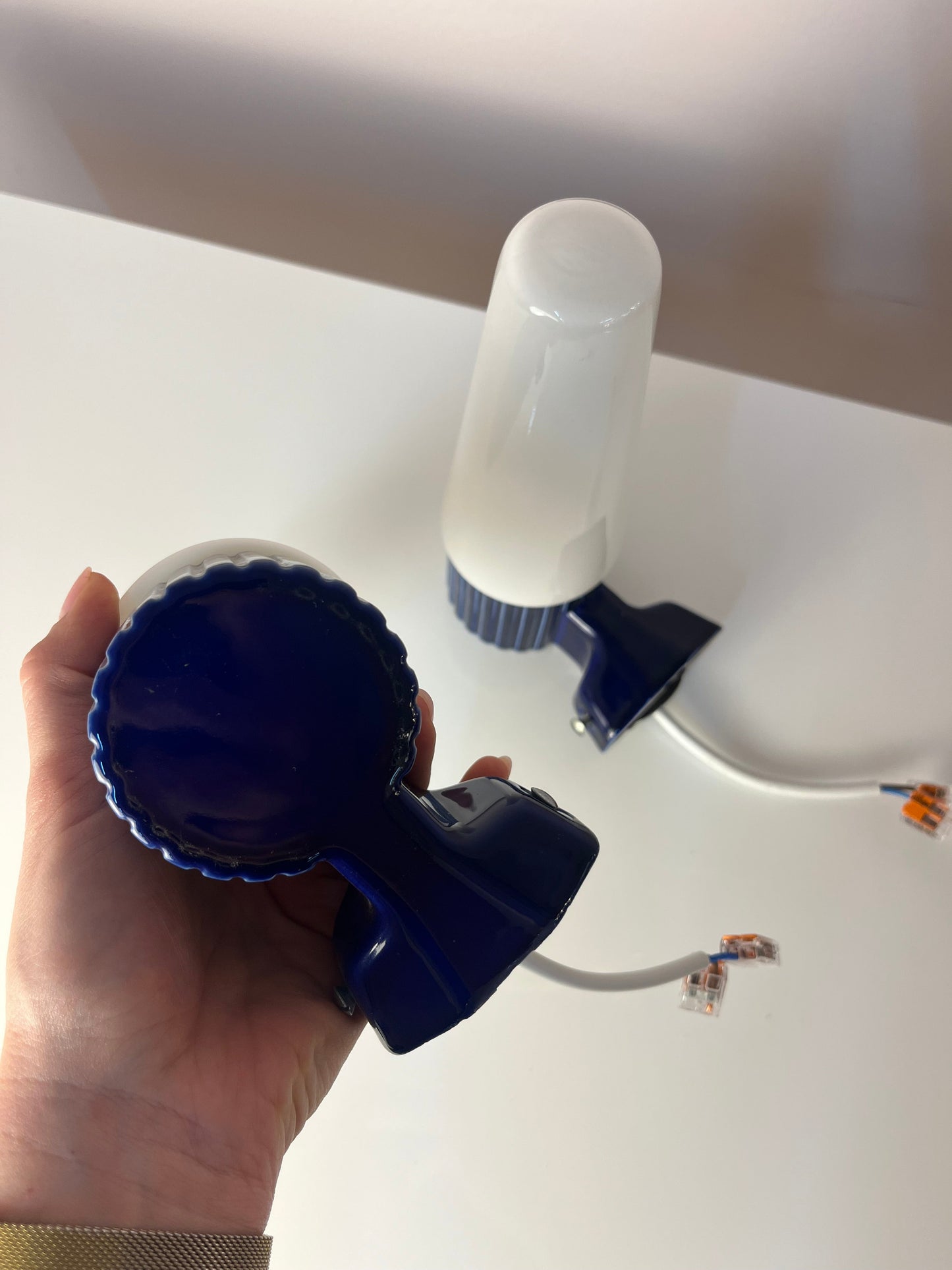 Set von 2 Vintage Wandlampe 6020 von Sigvard Bernadotte für Ifö blau