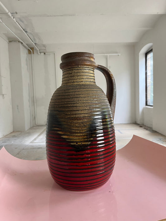 Vintage floor vase 417-42 red brown by Scheurich West Germany