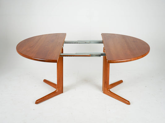Vintage Esstisch Teak rund ausziehbar Mid-Century