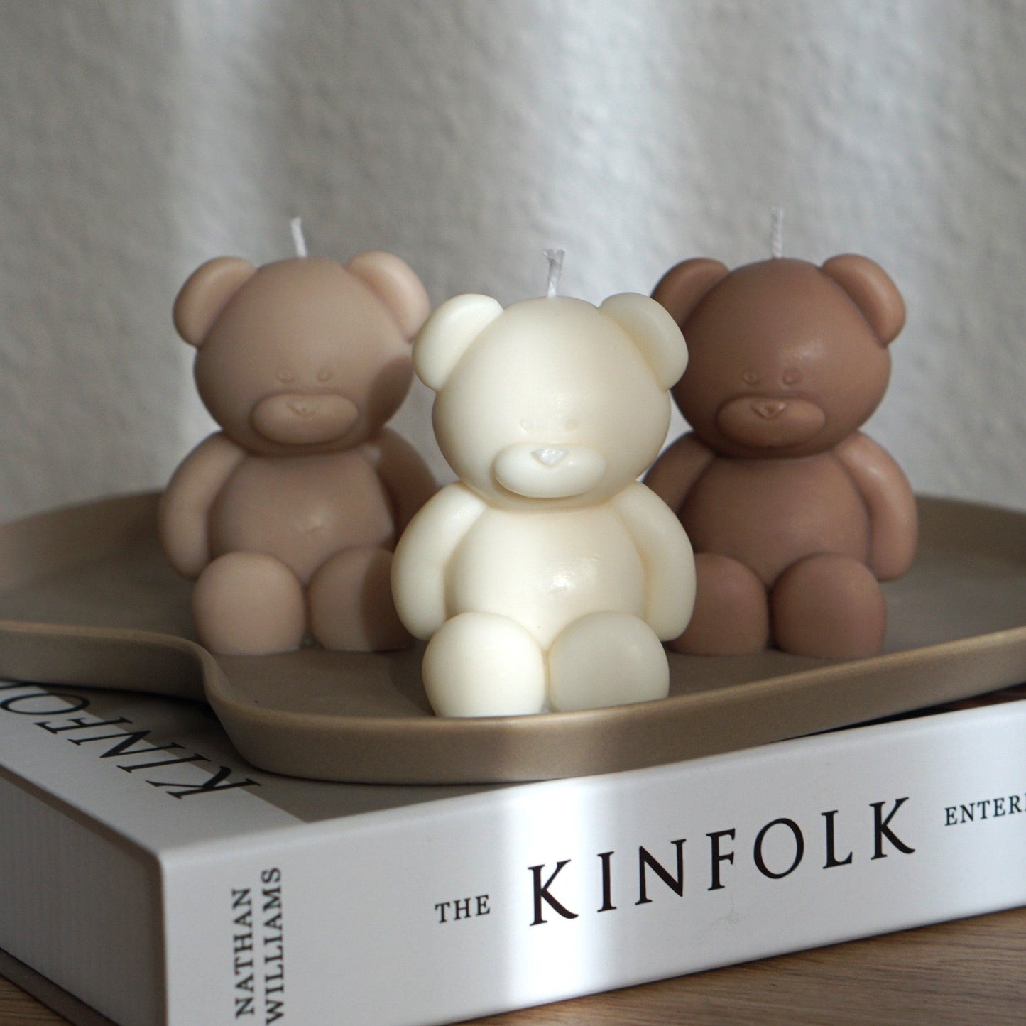 Handgefertigte Design-Kerze Teddy