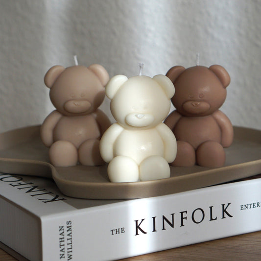 Handgefertigte Design-Kerze Teddy