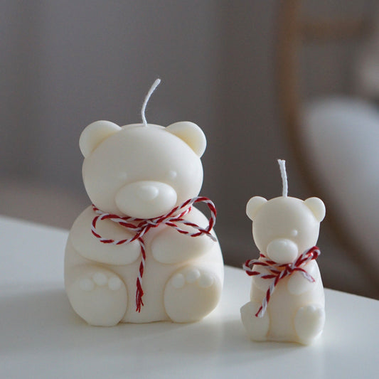 Handgefertigte Kerze Teddy