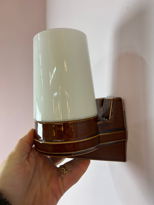 Vintage Wandlampe braun von Sigvard Bernadotte für Ifö Set von 2