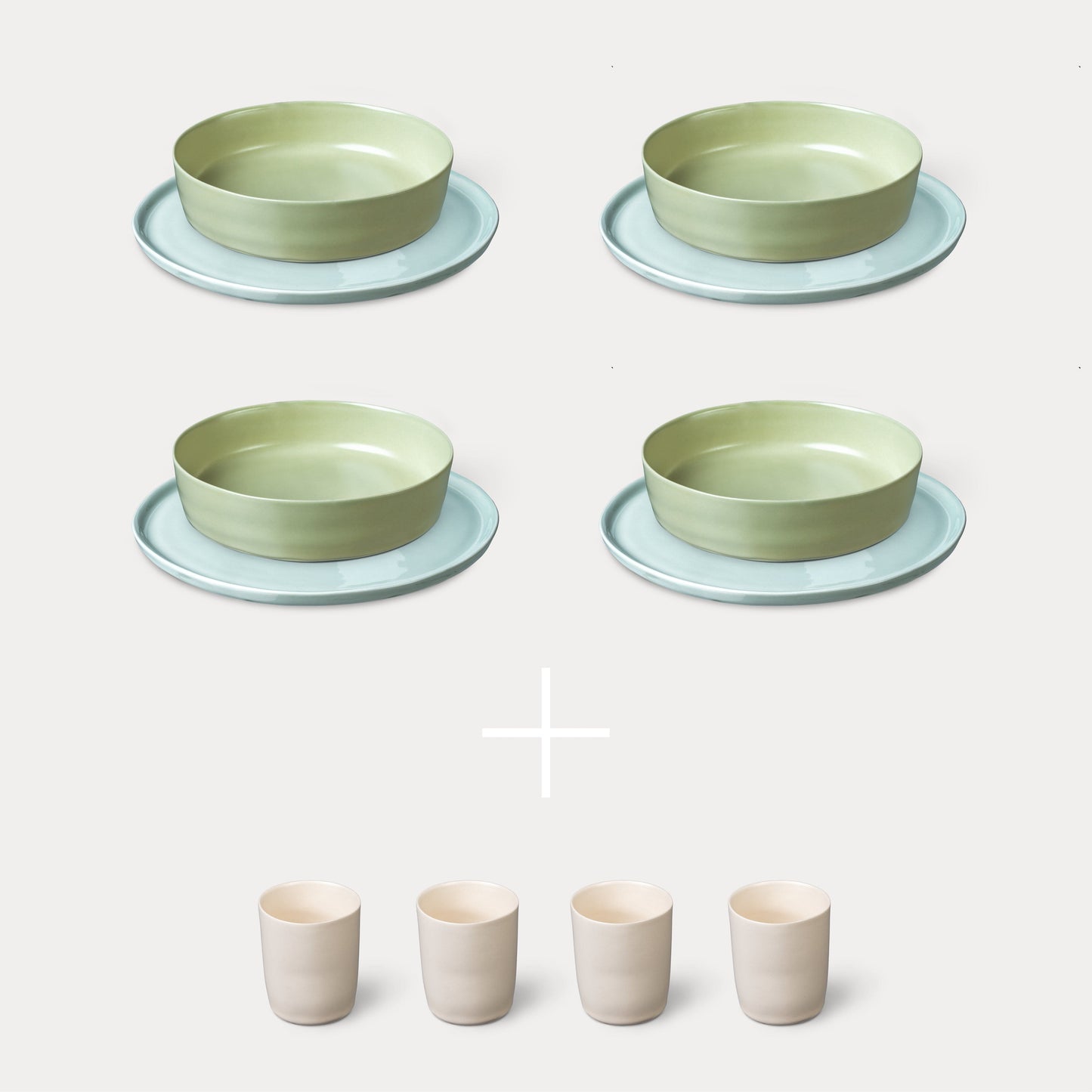 neu Geschirr ELEPHANT FEET Everyday Set von MAOMI - hell Set von 2