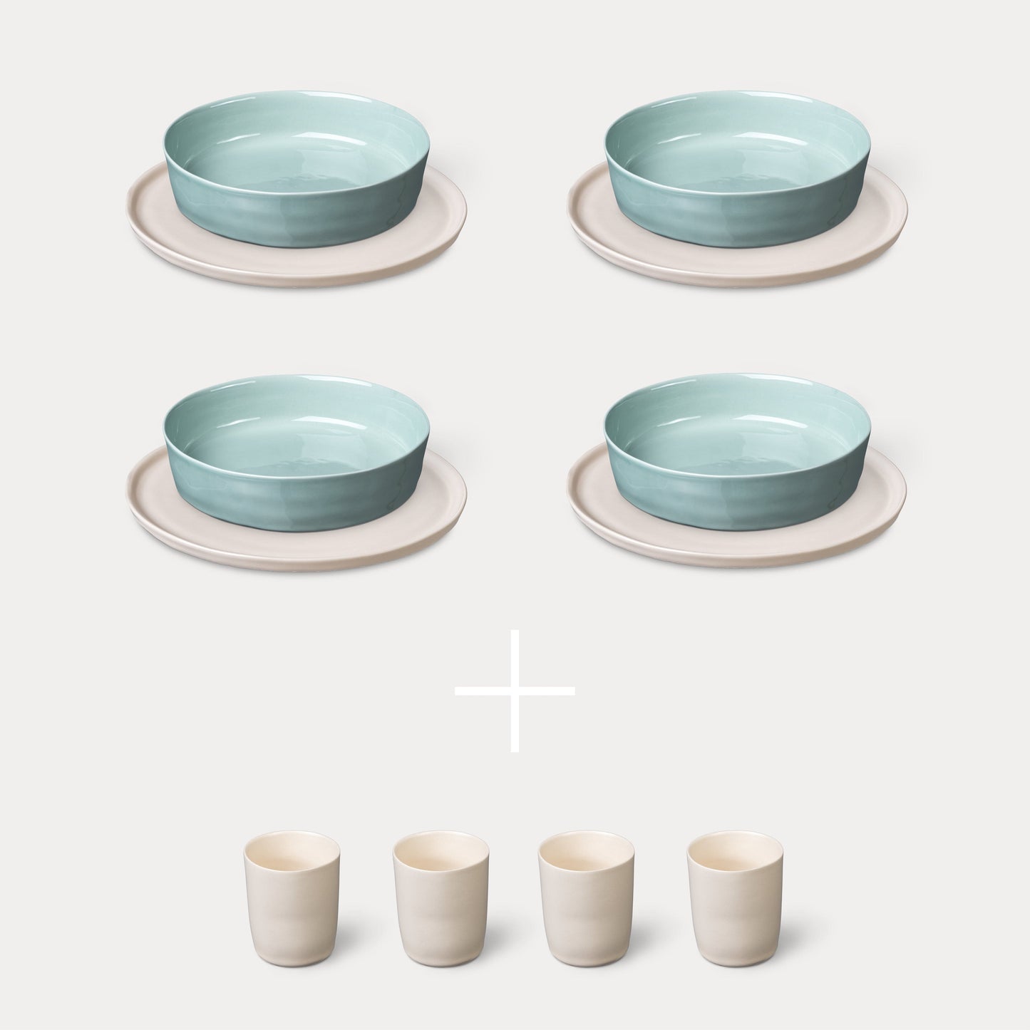 neu ELEPHANT FEET Everyday Set von MAOMI weiß und blau