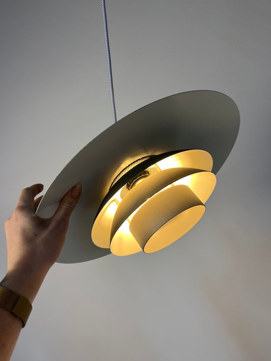 Vintage Hängelampe DE-LUX von Design Light grau
