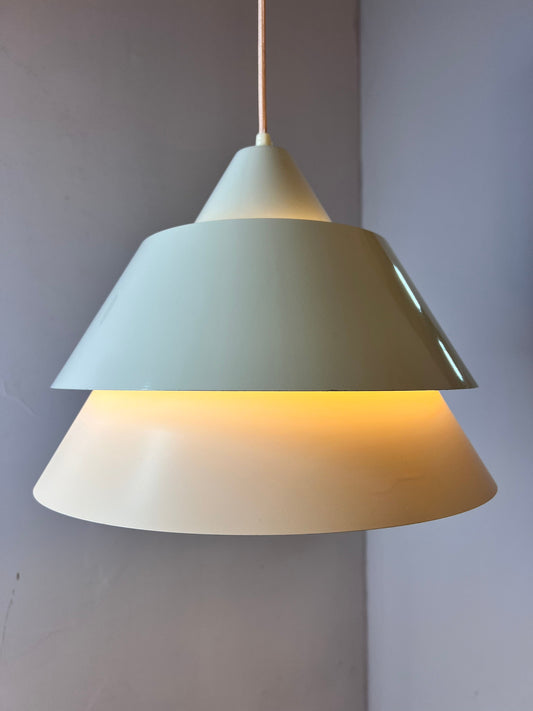 Vintage Lamellenlampe Zone von Jo Hammerborg für Fog und Mørup, weiß