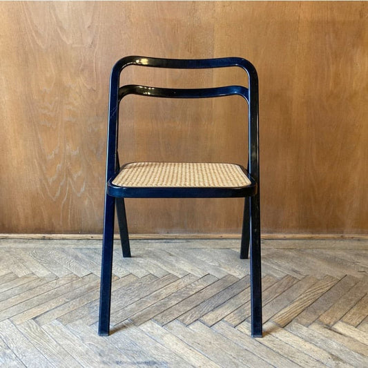 Vintage Klappstuhl Wiener Geflecht von G. Cattelan für Cidue Set von 6