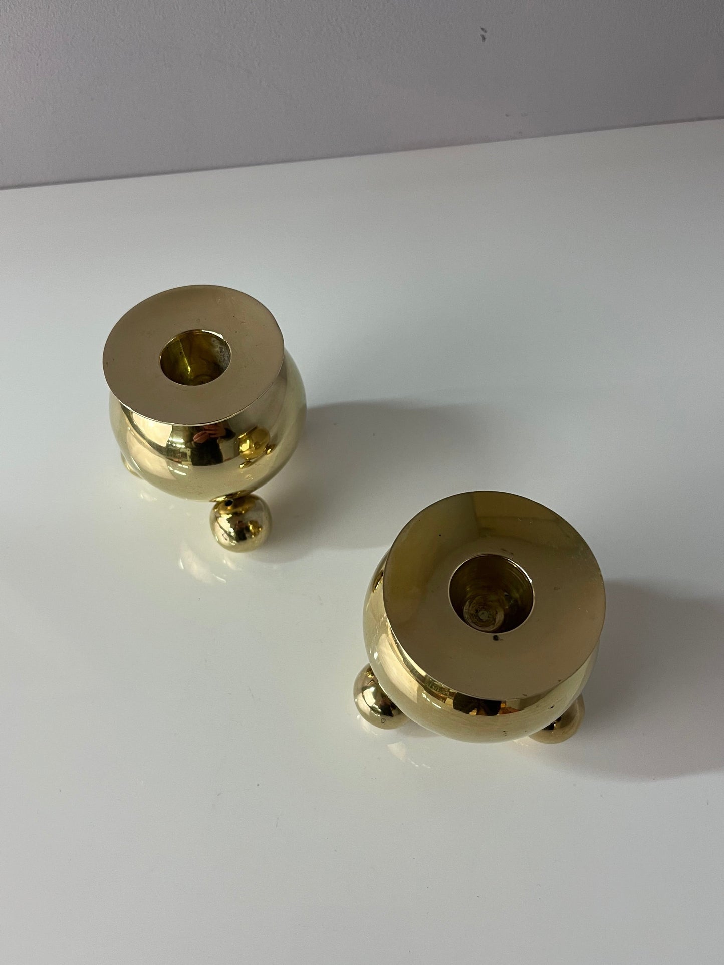 Vintage Kerzenständer Set von 2 Kugel von Gusums Bruk