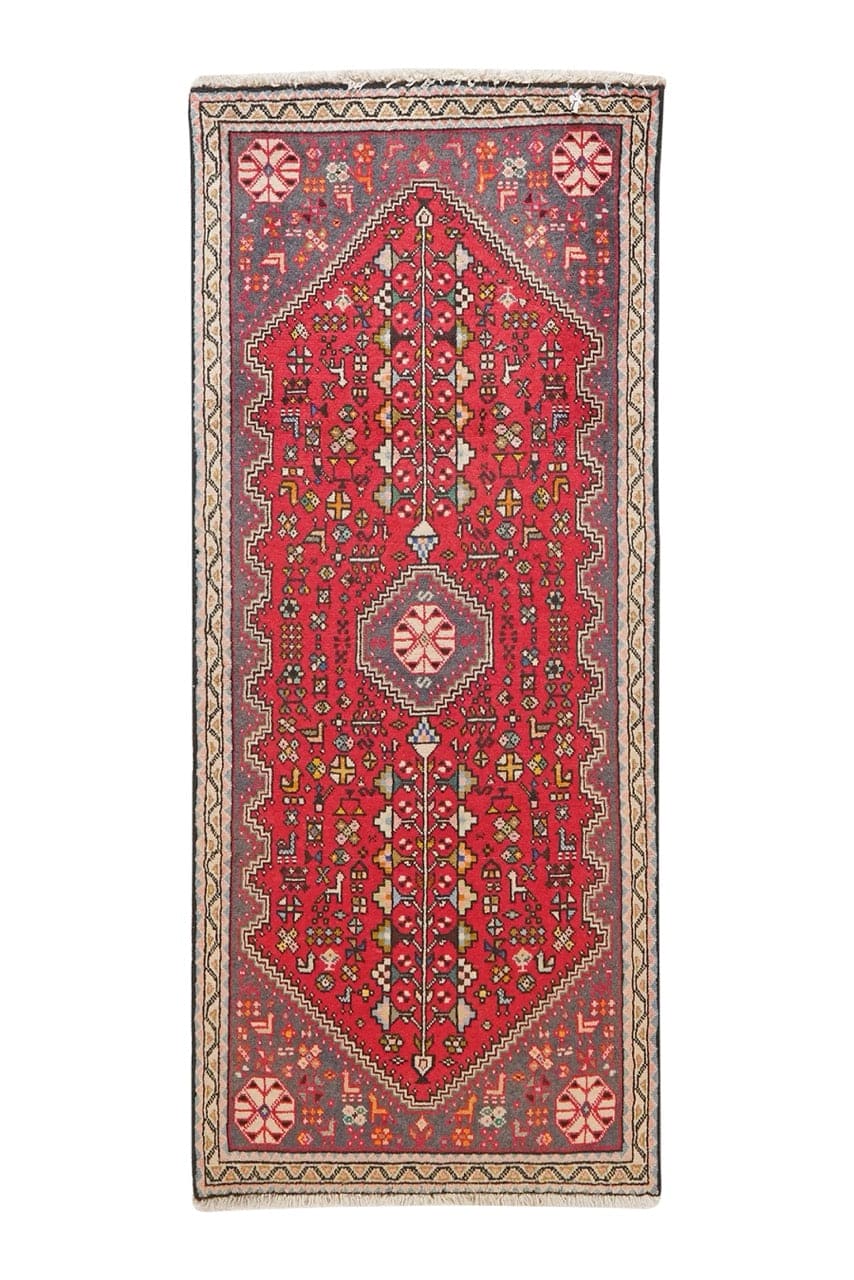 Vintage carpet Abadeh 147x62cm colorful natural motifs