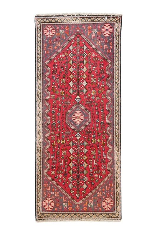 Vintage carpet Abadeh 147x62cm colorful natural motifs