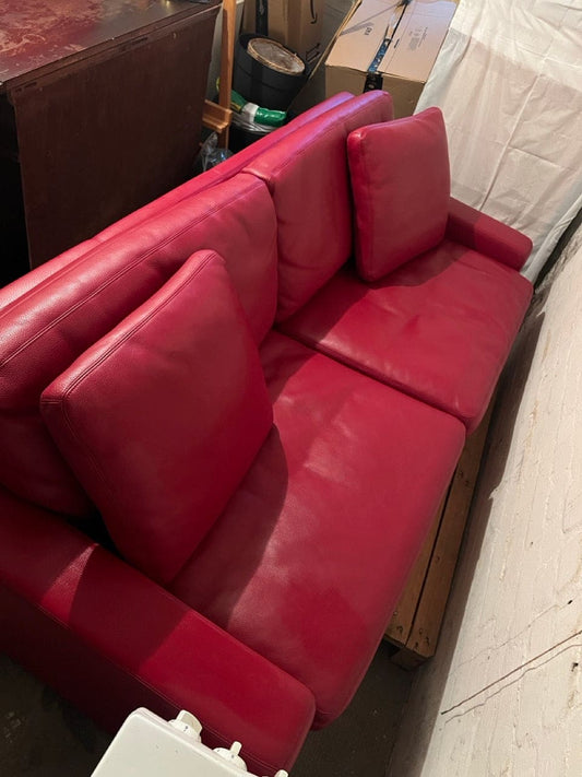 Used 2-seater sofa by Cramer leather sofa in red