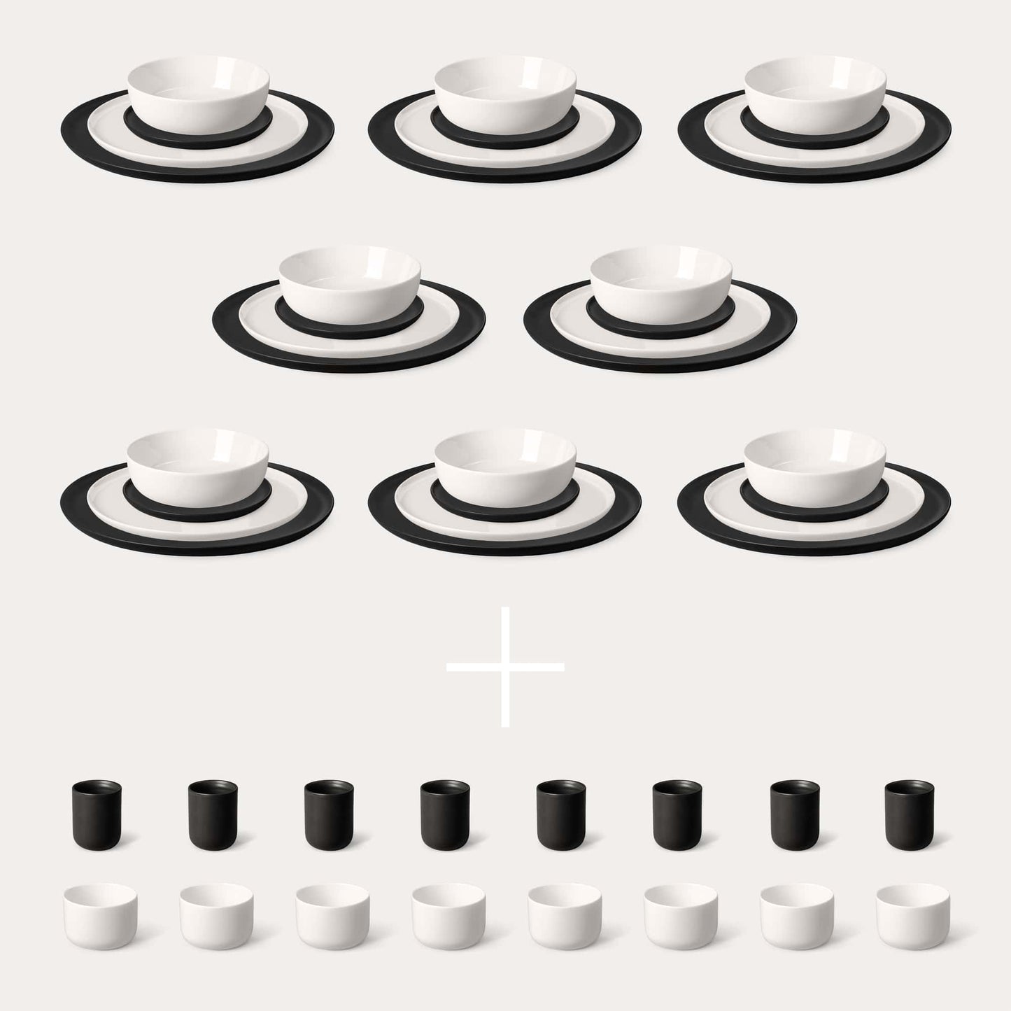 neu KAYA H Entertaining Set von MAOMI schwarz und weiß