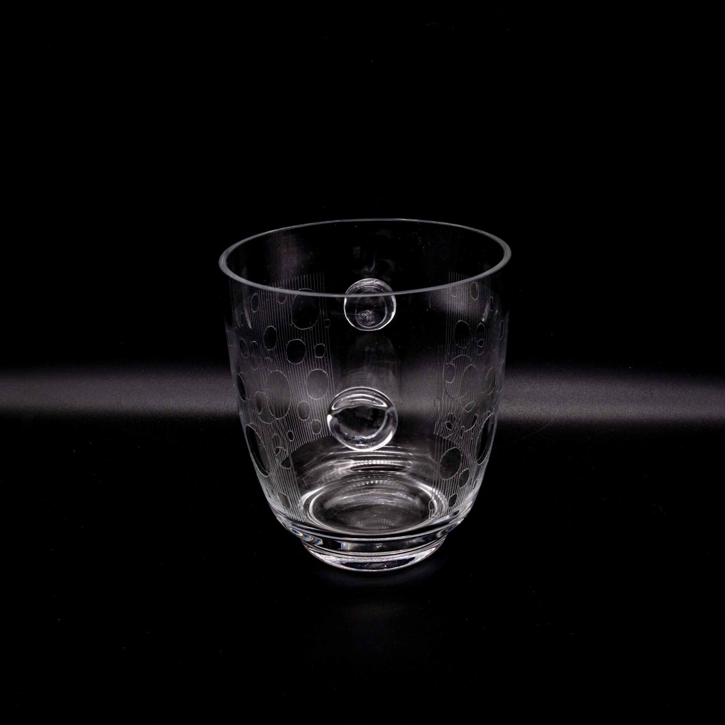 Vintage Eiskübel aus Glas mit Gravur